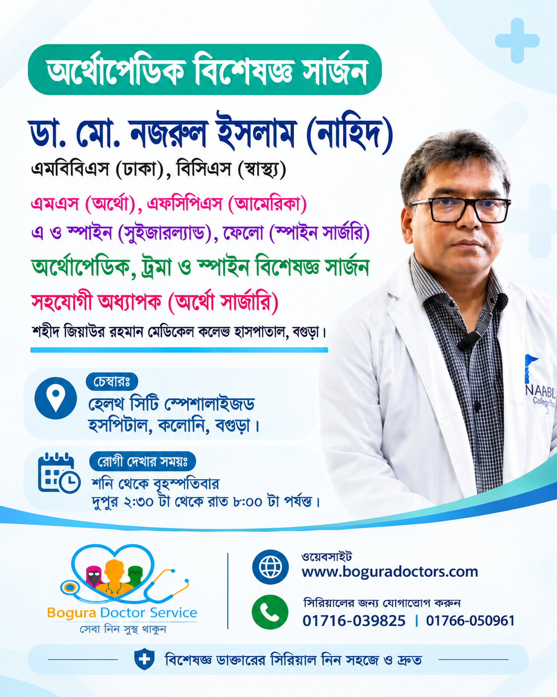 ডা. মোঃ নজরুল ইসলাম (নাহিদ)।  Dr. Md. Nazrul Islam (Nahid)